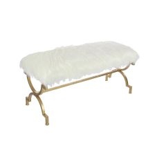 Mtl Wd Faux Fur Bench M.84283